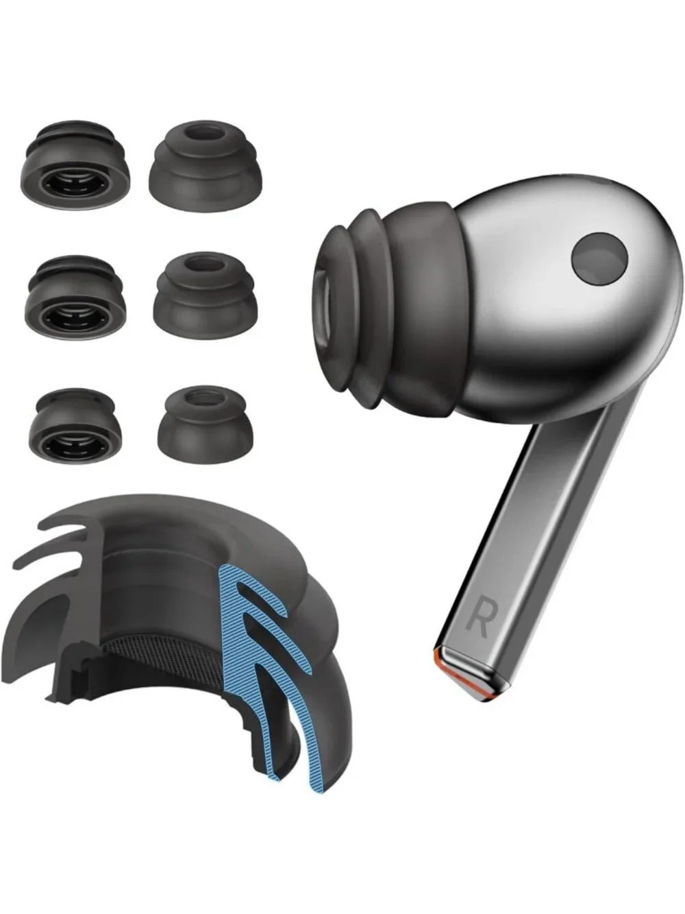 Premium Multi-Flange Eartips for Galaxy Buds3 Pro - Secure Fit, Comfortable
